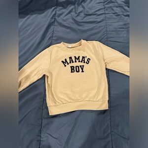 SHEIN 4T mommas boy long sleeve t-shirt, tan